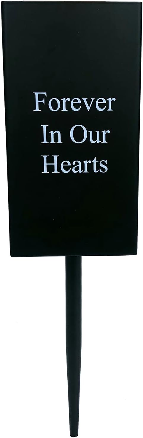 Metal Grave Vase Flower Holder in Ground Cemetery Vase Grave Decorations with Spikes and Floral Foam (Square) Black