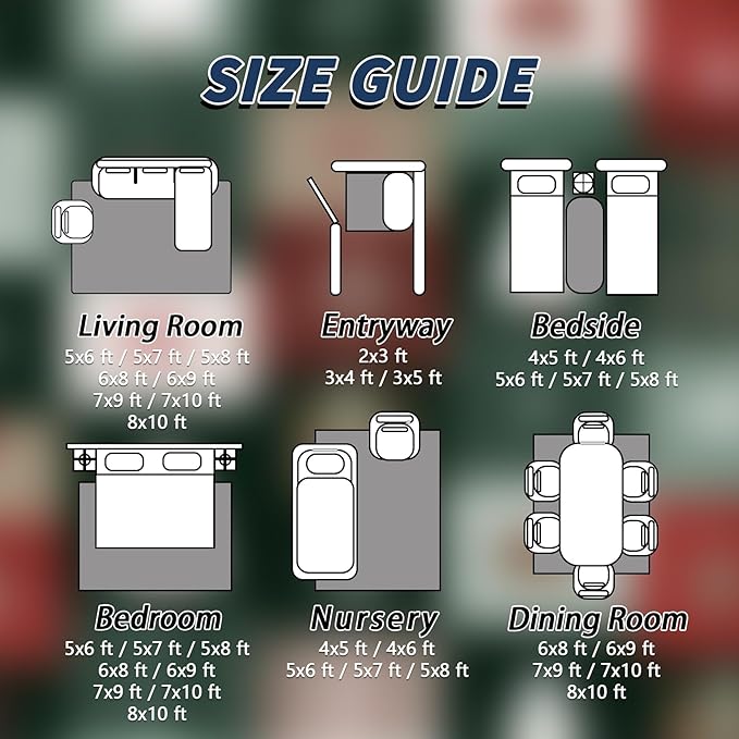 Christmas Area Rug, 5x6 Rug for Bedroom, Xmas Tree Snowflake Patchwork Plaid Washable Rugs for Living Room, Non Slip Soft Low Pile Stain Resistant Carpet, Christmas Room Decor