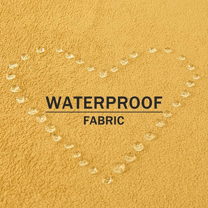 Kevin Textile Waterproof Decorative Pillow Covers Yellow 12x20 Inch Pack of 2 Soft Boucle Textured Lumbars Cushions Elegant Accent Pillows for Couch Sofa Chair Bed Home Decor Indoor Outdoor