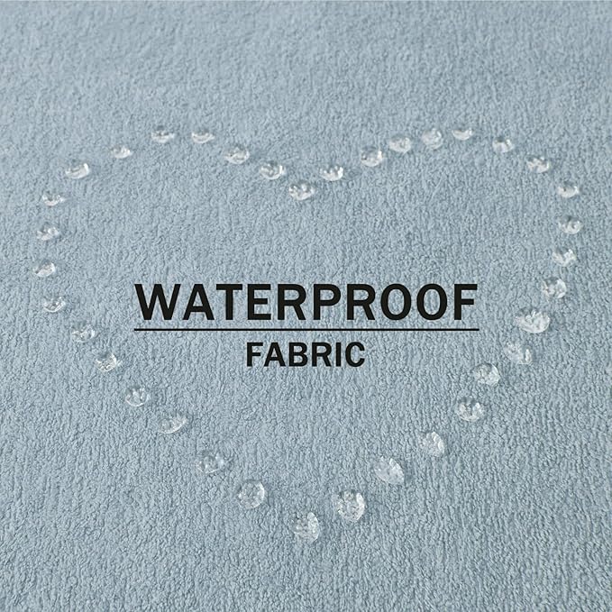 Kevin Textile Waterproof Decorative Pillow Covers Light Blue 12x20 Inch Pack of 2 Soft Boucle Textured Lumbars Cushions Elegant Accent Pillows for Couch Sofa Chair Bed Home Decor Indoor Outdoor