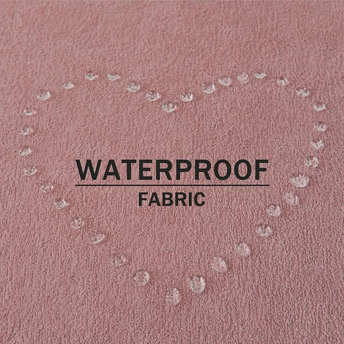 Kevin Textile Waterproof Decorative Pillow Covers Plush Pink 16x16 Inch Pack of 2 Soft Boucle Textured Throw Pillowcases Elegant Accent Pillows for Couch Sofa Chair Bed Home Decor Indoor Outdoor