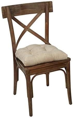 Klear Vu Gripper Overstuffed Universal Non-Slip Dining Chair Cushions for Kitchen Decor or Office Use, U-Shaped Skid-Proof Seat Pad, 15x15 Inches, 4 Count (Pack of 1), Linear Stone Tan