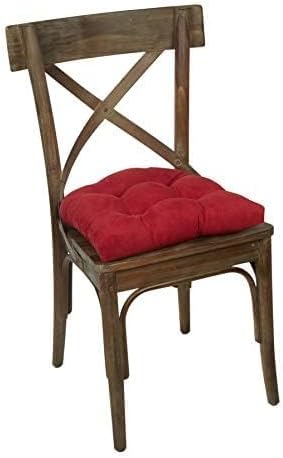 Klear Vu Gripper Overstuffed Universal Non-Slip Dining Chair Cushions for Kitchen Decor or Office Use, U-Shaped Skid-Proof Seat Pad, 15x15 Inches, 2 Count (Pack of 1), Linear Kitchen Red