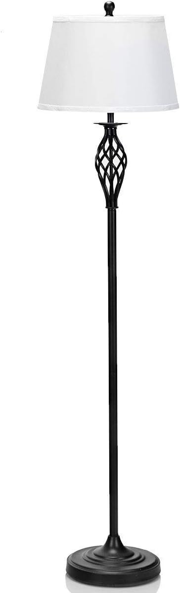 Tangkula Lamp Set 3-Piece Modern Home Living Room Bedroom Antique Bronze Finish Lamps, Floor Lamp and Table Lamps Set with Soft Pleated White Fabric Shades (Antique Bronze)