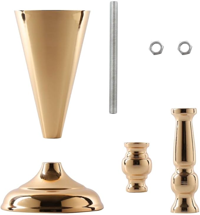 2 Pcs Tabletop Decoration Centerpiece, 16.7in Metal Wedding Flowers Gold Vase, Christmas Anniversary Birthday Party Home Decoration Flower Arrangement