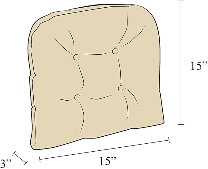 Klear Vu Gripper Overstuffed Universal Non-Slip Dining Chair Cushions for Kitchen Decor or Office Use, U-Shaped Skid-Proof Seat Pad, 15x15 Inches, 4 Count (Pack of 1), Solid Spa