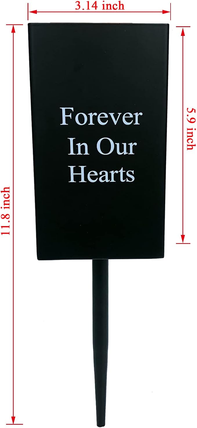 Metal Grave Vase Flower Holder in Ground Cemetery Vase Grave Decorations with Spikes and Floral Foam (Square) Black