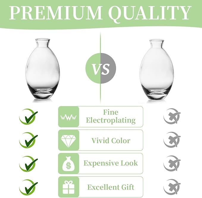 Glass Bud Vase for Centerpieces, 6Pcs/2Sets Glasseam Modern Clear Mini Small Vases for Flowers Bulk Flower Vase Set Aesthetic Cute Handmade Tiny Short Wedding Table Centerpiece Decor