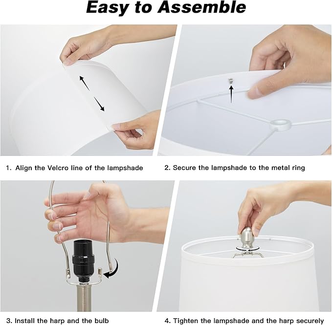 28" Pink Ceramic Table Lamps Set of 2, Modern Bedside Lamps for Night Stands, Triple Gourd Table Lamp for Living Room End Table or Bedroom Nightstand (2 LED Bulbs Included)