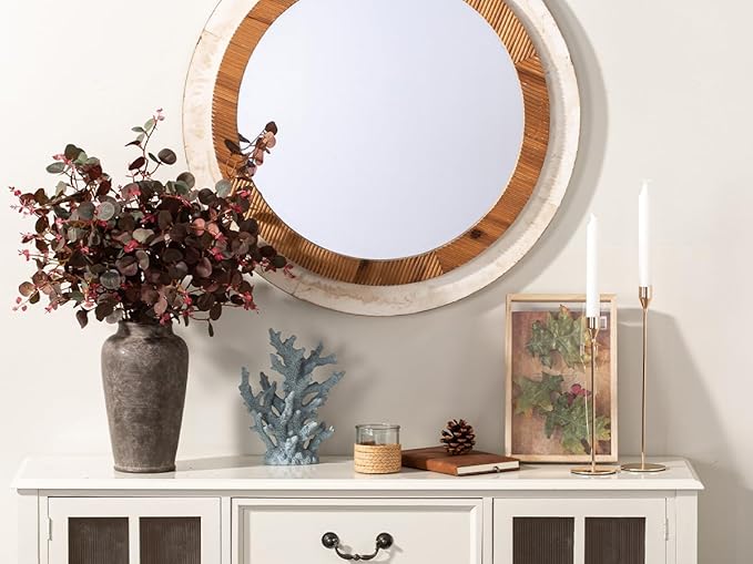 Large Ceramic Rustic Vase, 11 Inch Tall Flower Vase Farmhouse Decorative Vase Floral Pottery Vases for Home Decor Table Living Room Entryway Mantel Bookshelf Bedroom Bathroom Kitchen - Brown