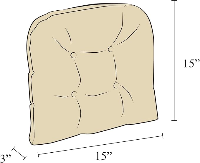 Klear Vu Gripper Overstuffed Universal Non-Slip Dining Chair Cushions for Kitchen Decor or Office Use, U-Shaped Skid-Proof Seat Pad, 15x15 Inches, 4 Count (Pack of 1), Linear Bluestone