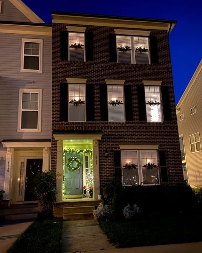 10 Pack Window Candles + 20 AA Batteries(Include, Run More Than 400 Hours) + Silver Candleholders + Suction Cups, 8'' Tall. IVORY LED Battery Powered Candle. 3D Flickering Wick, Timer Function