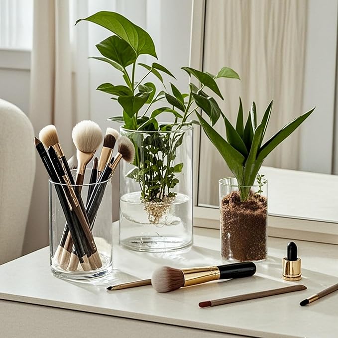 36pcs Glass Vase Cylinder for Centerpieces Small Flower Glass Clear Home Decor Centerpiece Table Flower Vase Decorations for Wedding＆Holiday 4,4.7,6Inch Tall