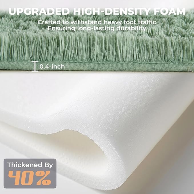 OPPODREAM 4ft Sage Green Circle Rug for Bedroom, Ultra-Soft Round Rugs 4-ft for Living Room, Fluffy Carpet for Nursery, Kids, Girl, Boy, Baby, Plush, Fuzzy, Shag, Shaggy, Mint Green Cute Home Decor