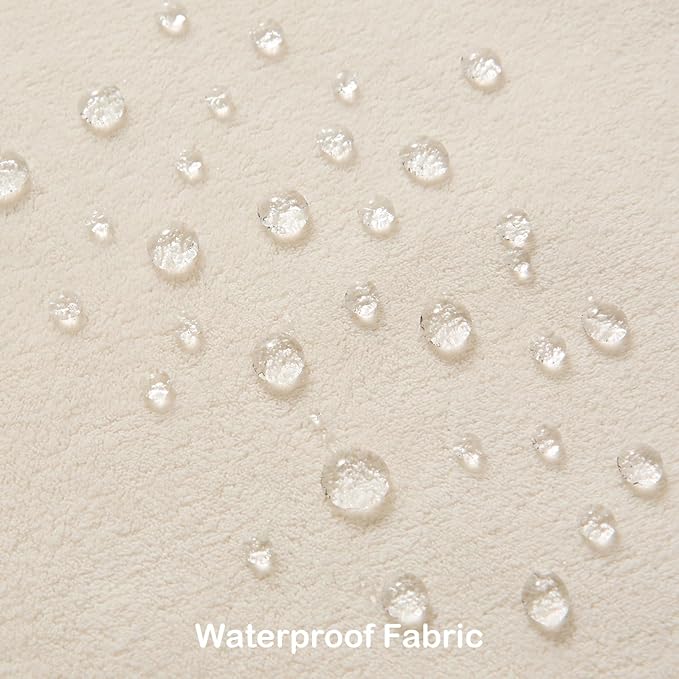 Kevin Textile Waterproof Decorative Pillow Covers Cream White 12x20 Inch Pack of 2 Soft Boucle Textured Lumbars Cushions Elegant Accent Pillows for Couch Sofa Chair Bed Home Decor Indoor Outdoor