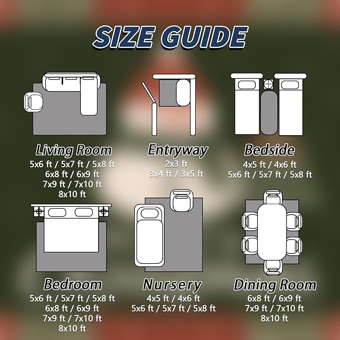 Kids Christmas Area Rug, 8x10 Rug for Bedroom, Snowman Xmas Tree Snowflake Washable Rugs for Living Room, Non Slip Soft Low Pile Stain Resistant Carpet, Christmas Holiday Room Decor