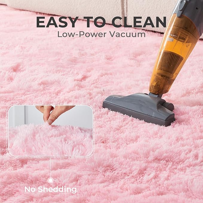 OPPODREAM 4ft Pink Circle Rug for Bedroom, Ultra-Soft Round Rugs 4-ft for Living Room, Fluffy Carpet for Nursery, Kids, Girl, Boy, Baby, Plush, Fuzzy, Shag, Shaggy, Cute Home Decor