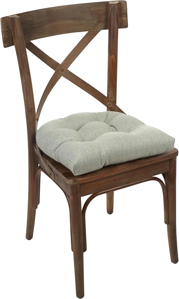 Klear Vu Gripper Overstuffed Universal Non-Slip Dining Chair Cushions for Kitchen Decor or Office Use, U-Shaped Skid-Proof Seat Pad, 15x15 Inches, 2 Count (Pack of 1), Solid Spa