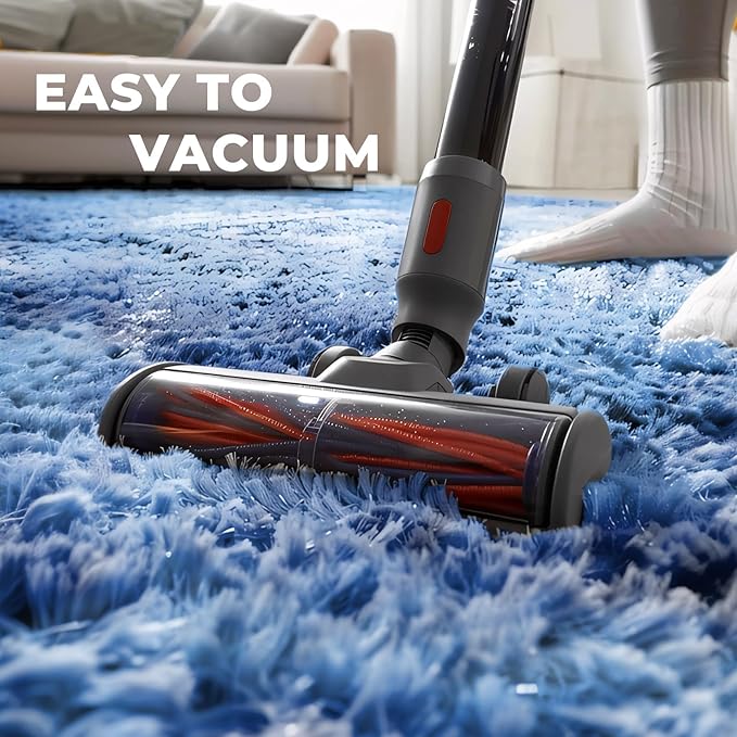 OPPODREAM Round Rugs 3ft for Play Room, Ultra Soft Circle Rug for Bedroom, 3 ft Fluffy Kids Carpet with 0.4" Thick Non-Slip Backing, Long Pile Shag Carpet, Fuzzy, Shaggy, Tie-dye Blue & Light Blue