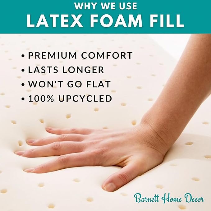 Barnett Home Decor Dining Chair Cushions, 16.5 x 18, Pack of 2 – Ticking Stripe Navy Blue – 100% Cotton, Latex Foam Fill