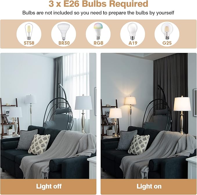 Tangkula 3-Piece Modern Lamp Set, 2 Table Lamps & 1 Floor Lamp with Weighted Base and Eye-Protecting Lamp Shade, Perfect for Bedroom & Living Room, 3 x E26 Bulbs Required (Nickel)