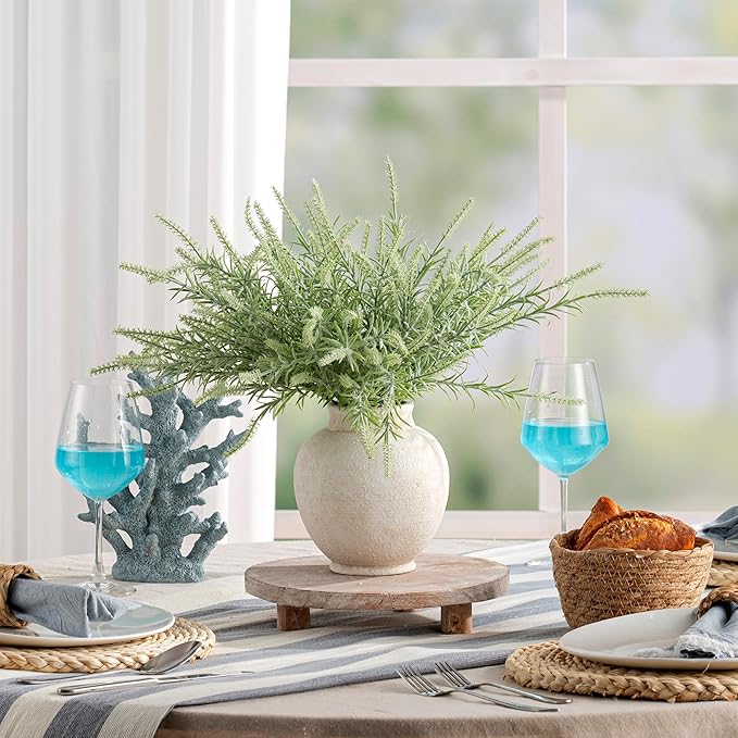 Ceramic Flower Vase, 6.7 Inch White Flower Vase Rustic Farmhouse Decorative Vase Floral Pottery Vases for Home Decor Table Living Room Entryway Mantel Bookshelf Bedroom Bathroom Kitchen - White