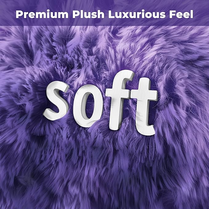 OPPODREAM Round Rugs 4ft for Play Room, Ultra Soft Circle Rug for Bedroom, 4 ft Fluffy Kids Carpet with 0.4" Thick Non-Slip Backing, Long Pile Shag Carpet, Fuzzy, Shaggy, Tie-dye Purple & Blue