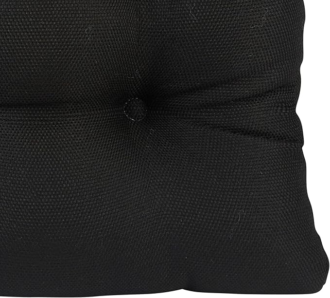 Klear Vu Gripper Overstuffed Universal Non-Slip Dining Chair Cushions for Kitchen Decor or Office Use, U-Shaped Skid-Proof Seat Pad, 15x15 Inches, 2 Count (Pack of 1), Solid Black