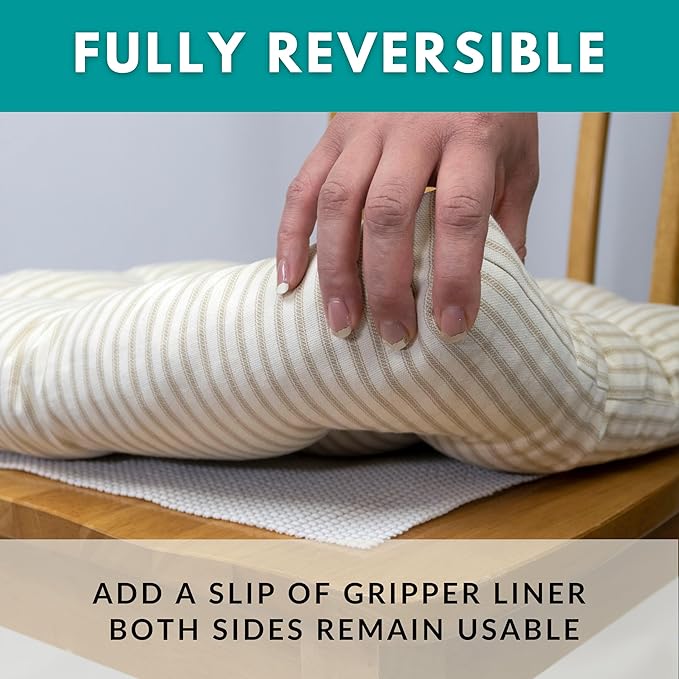 Barnett Home Decor Dining Chair Cushions with Ties – Size Small 15 x 17 - Latex Foam Fill, 100% Cotton, Machine Washable Chair Pads for Kitchen Chairs, Made in USA (Tibet Grey/Pack of 2)