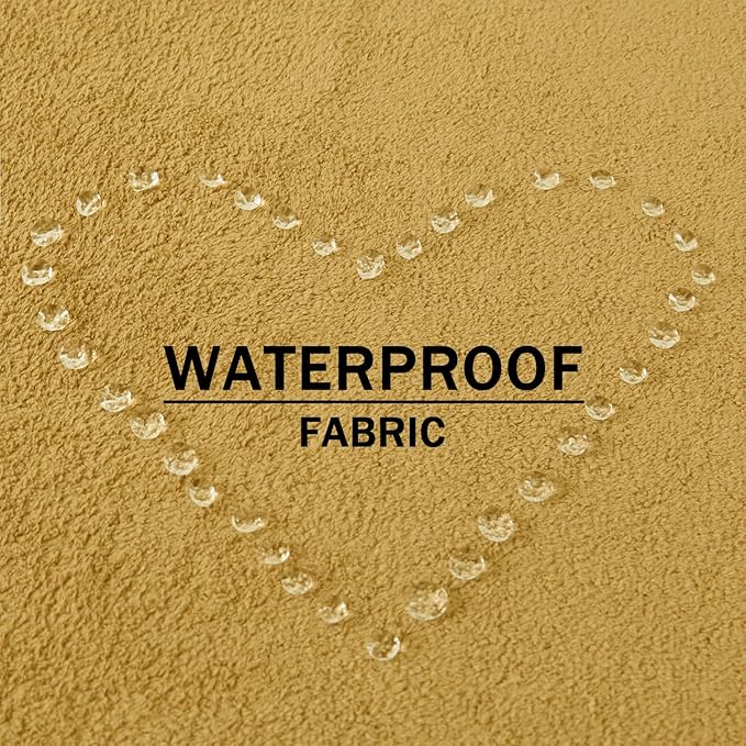 Kevin Textile Waterproof Decorative Pillow Covers Mustard Yellow 12x20 Inch Pack of 2 Soft Boucle Textured Lumbars Cushions Elegant Accent Pillows for Couch Sofa Chair Bed Home Decor Indoor Outdoor