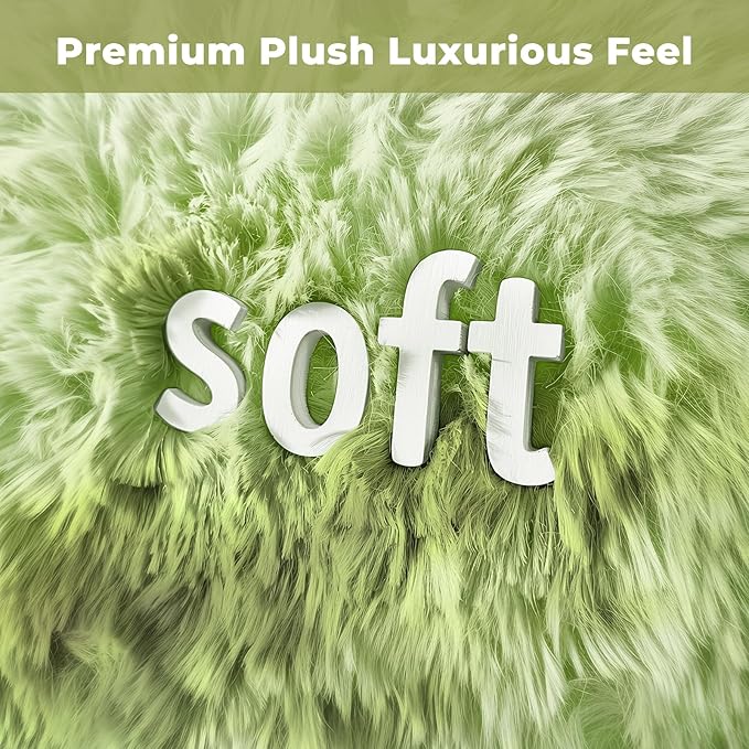 OPPODREAM Round Rugs 5ft for Play Room, Ultra Soft Circle Rug for Bedroom, 5 ft Fluffy Kids Carpet with 0.4" Thick Non-Slip Backing, Long Pile Shag Carpet, Fuzzy, Shaggy, Tie-dye Light Green & Green