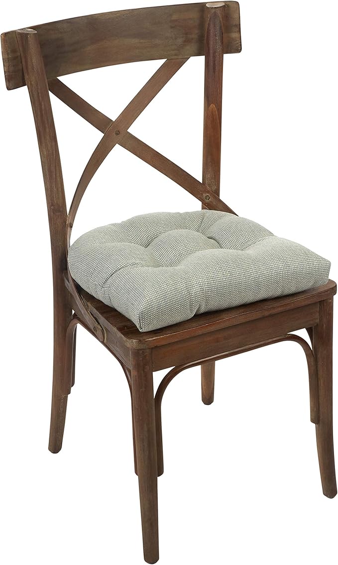 Klear Vu Gripper Overstuffed Universal Non-Slip Dining Chair Cushions for Kitchen Decor or Office Use, U-Shaped Skid-Proof Seat Pad, 15x15 Inches, 4 Count (Pack of 1), Solid Spa