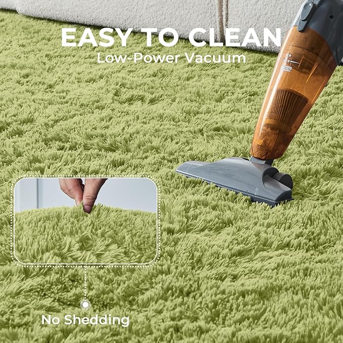 OPPODREAM 3ft Light Green Circle Rug for Bedroom, Ultra-Soft Round Rugs 3-ft for Living Room, Fluffy Carpet for Nursery, Kids, Girl, Boy, Baby, Plush, Fuzzy, Shag, Shaggy, Cute Home Decor