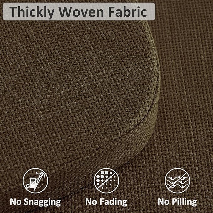 Shinnwa Dining Chair Cushions Set of 6, High-Resilience Foam Windsor Seat Pads, Kitchen Chair Cushions with Ties & Textured Cover, 6 Pack, 16.5 x 15.5 x 2, Dark Brown