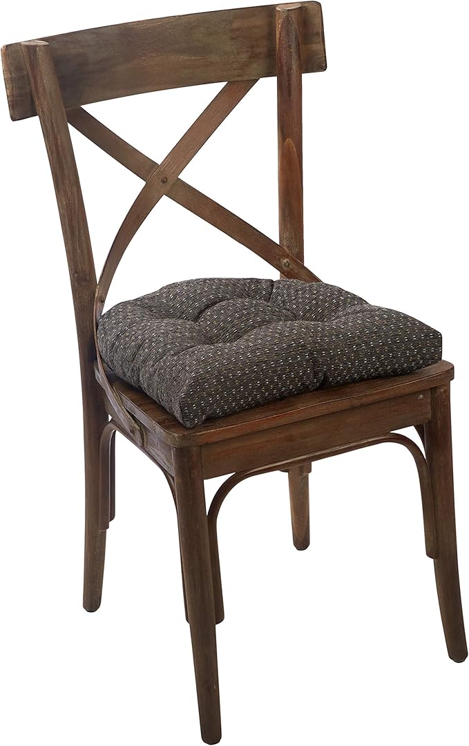 Klear Vu Gripper Overstuffed Universal Non-Slip Dining Chair Cushions for Kitchen Decor or Office Use, U-Shaped Skid-Proof Seat Pad, 15x15 Inches, 4 Count (Pack of 1), Ditzy Dot Gray