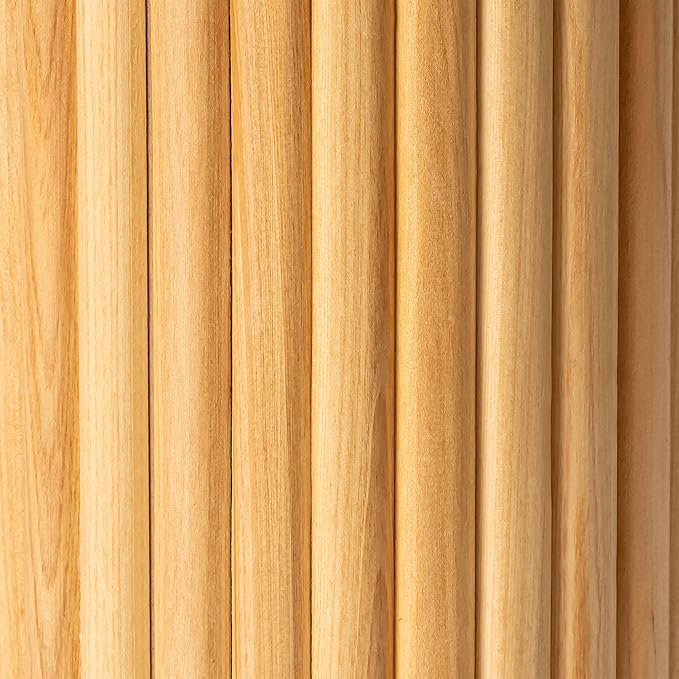 SHYFOY Wooden Fluted Floor Vase, 27.5 inch Cylinder Decorative Tall Vase Standing Decor for Living Room Dining Bedroom Home Corner Indoor