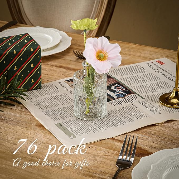 Glass Bud Vase Set of 76 Pcs Small Minimalist Vases for Flowers, Vintage Rustic Home Decor for Table Centerpiece Wedding Party, Modern Clear Aromatherapy Bottle for Living Room Bedroom