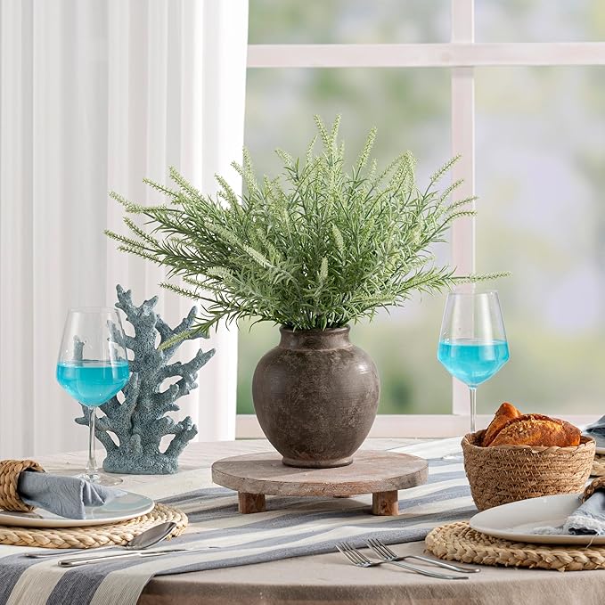 Ceramic Flower Vase, 6.7 Inch Rustic Farmhouse Decorative Vase Pottery Pampas Grass Vases for Home Decor Table Living Room Entryway Mantel Bookshelf Bedroom Bathroom Kitchen - Brown