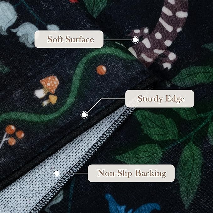 OJIA Animal Print Area Rugs 8x10, Non Slip Black Washable Rugs for Living Room 8x10 Rug, Soft Modern Bedroom Rug Under Bed Ultra-Thin Large Carpet for Nursery Dining Room Office Playroom