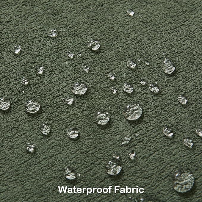 Kevin Textile Waterproof Decorative Pillow Covers Olive Green 12x20 Inch Pack of 2 Soft Boucle Textured Lumbars Cushions Elegant Accent Pillows for Couch Sofa Chair Bed Home Decor Indoor Outdoor