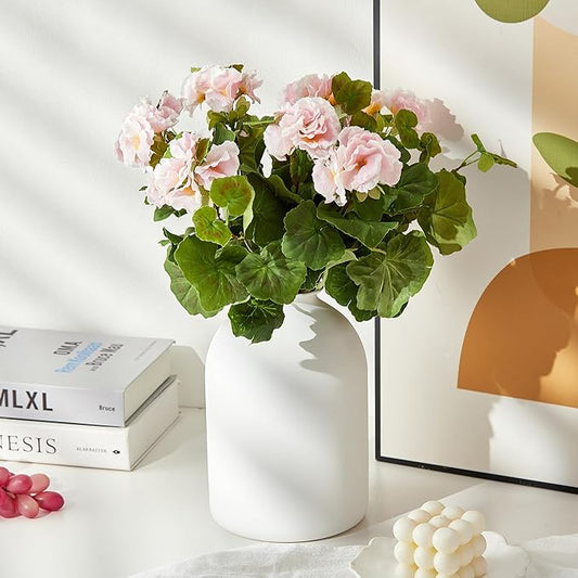 White Vases for Home Decor Large White Metal Flower Vases for Table Centerpieces Living Room, Wabi Sabi Decor Modern Minimalist Table Decor