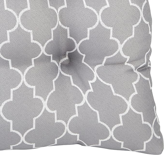 Klear Vu Gripper Overstuffed Universal Non-Slip Dining Chair Cushions for Kitchen Decor or Office Use, U-Shaped Skid-Proof Seat Pad, 15x15 Inches, 4 Count (Pack of 1), Geo Gray