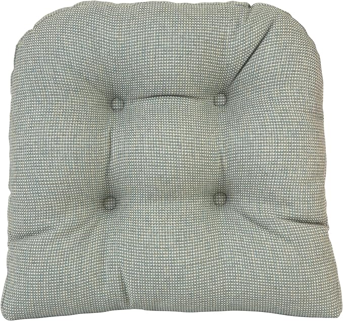 Klear Vu Gripper Overstuffed Universal Non-Slip Dining Chair Cushions for Kitchen Decor or Office Use, U-Shaped Skid-Proof Seat Pad, 15x15 Inches, 2 Count (Pack of 1), Solid Spa