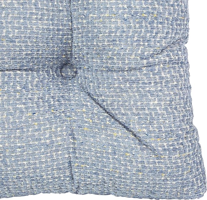 Klear Vu Gripper Overstuffed Universal Non-Slip Dining Chair Cushions for Kitchen Decor or Office Use, U-Shaped Skid-Proof Seat Pad, 15x15 Inches, 2 Count (Pack of 1), Waffle Delft Blue