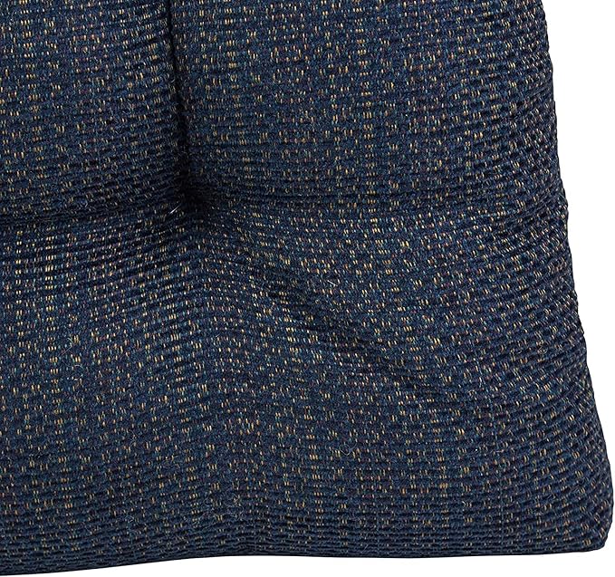 Klear Vu Gripper Overstuffed Universal Non-Slip Dining Chair Cushions for Kitchen Decor or Office Use, U-Shaped Skid-Proof Seat Pad, 15x15 Inches, 4 Count (Pack of 1), Waffle Navy Blue