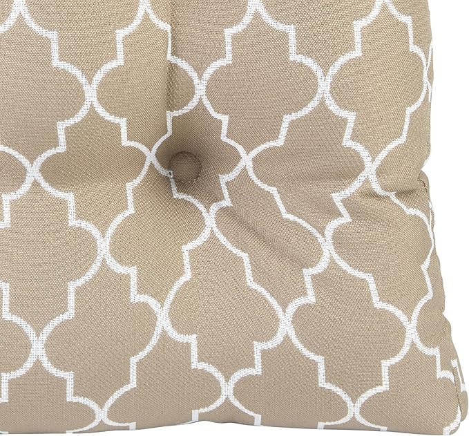 Klear Vu Gripper Overstuffed Universal Non-Slip Dining Chair Cushions for Kitchen Decor or Office Use, U-Shaped Skid-Proof Seat Pad, 15x15 Inches, 2 Count (Pack of 1), Geo Tan