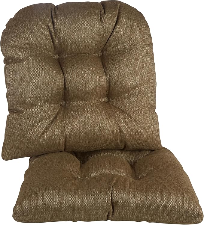 Klear Vu Gripper Overstuffed Universal Non-Slip Dining Chair Cushions for Kitchen Decor or Office Use, U-Shaped Skid-Proof Seat Pad, 15x15 Inches, 2 Count (Pack of 1), Solid Gold