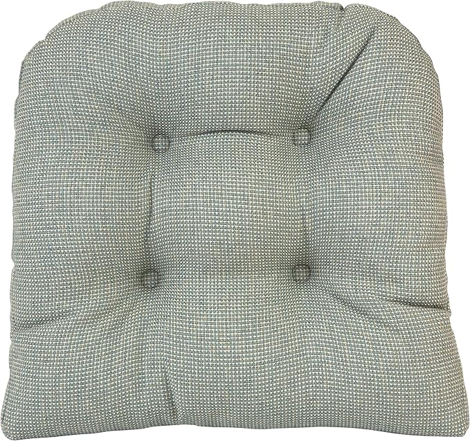 Klear Vu Gripper Overstuffed Universal Non-Slip Dining Chair Cushions for Kitchen Decor or Office Use, U-Shaped Skid-Proof Seat Pad, 15x15 Inches, 4 Count (Pack of 1), Solid Spa