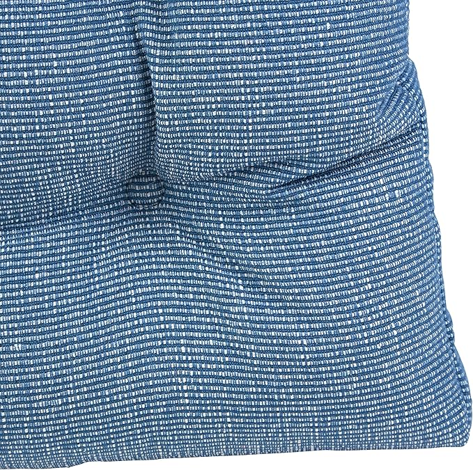 Klear Vu Gripper Overstuffed Universal Non-Slip Dining Chair Cushions for Kitchen Decor or Office Use, U-Shaped Skid-Proof Seat Pad, 15x15 Inches, 4 Count (Pack of 1), Slub Wedge Blue