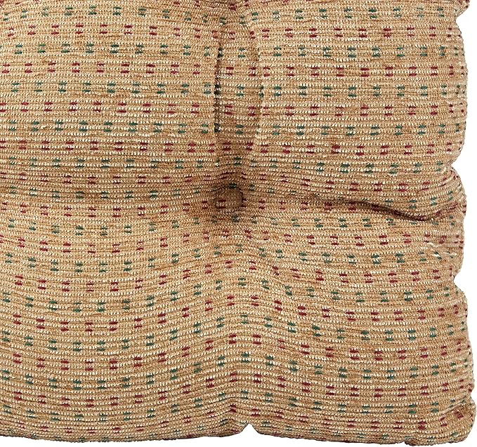 Klear Vu Gripper Overstuffed Universal Non-Slip Dining Chair Cushions for Kitchen Decor or Office Use, U-Shaped Skid-Proof Seat Pad, 15x15 Inches, 4 Count (Pack of 1), Ditzy Dot Natural